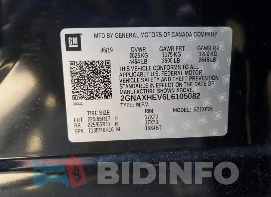 2GNAXHEV6L6105082 Photo# 12