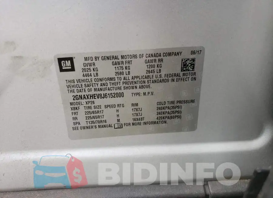 2GNAXHEV8J6152000 Photo# 14