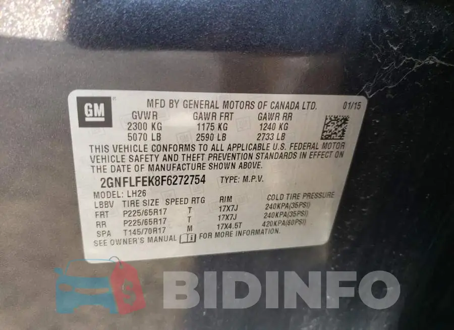2GNFLFEK8F6272754 Photo# 13