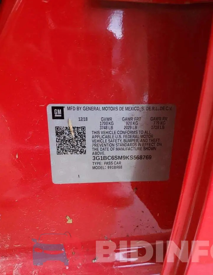 3G1BC6SM9KS568769 Photo# 12