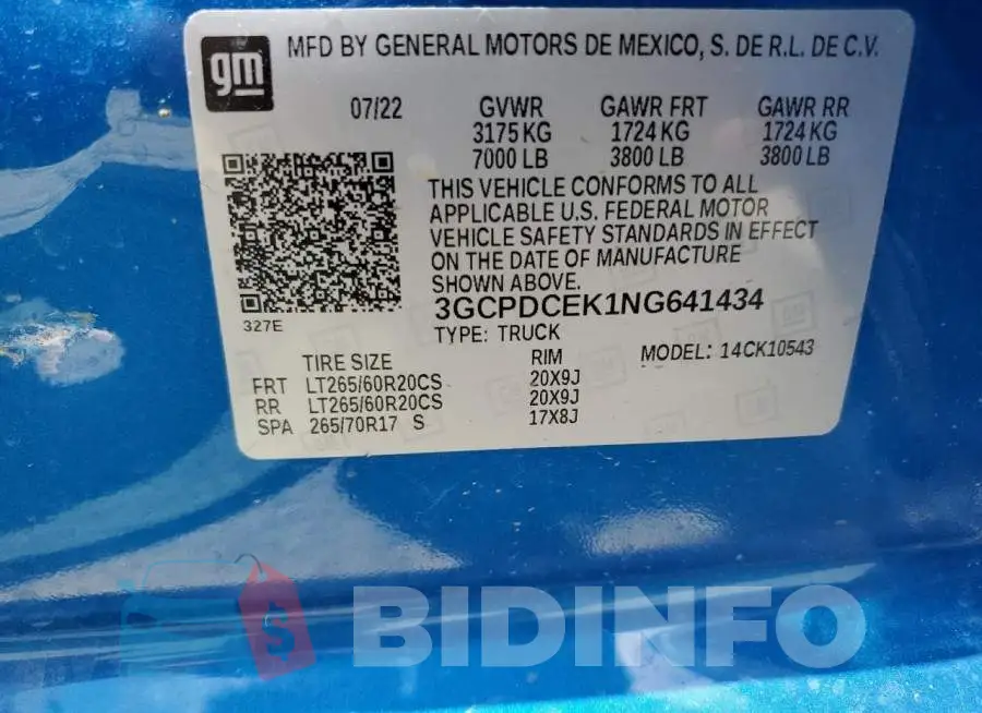 3GCPDCEK1NG641434 Photo# 12