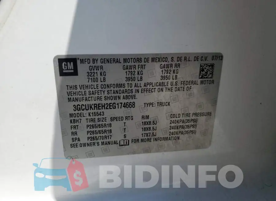 3GCUKREH2EG174668 Photo# 12
