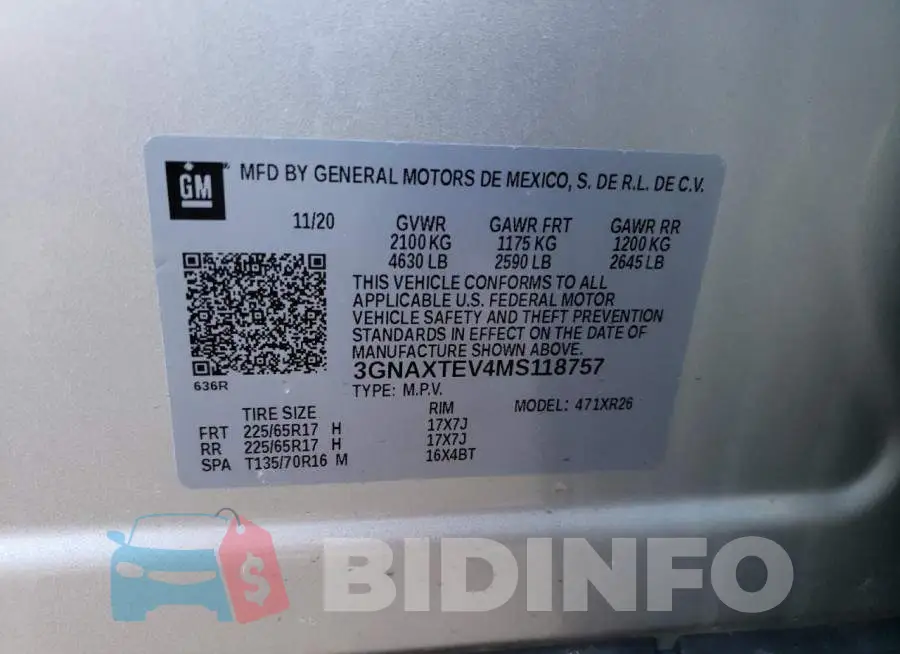 3GNAXTEV4MS118757 Photo# 12