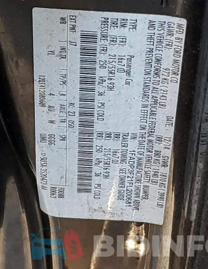 1FADP3F21FL200681 Photo# 13