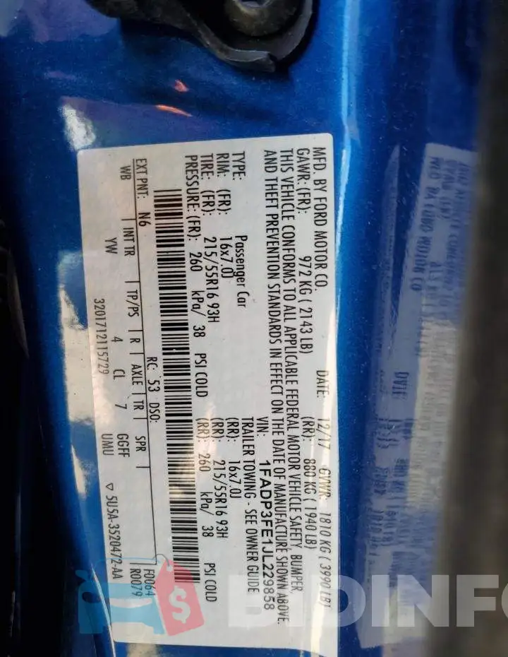 1FADP3FE1JL229858 Photo# 13