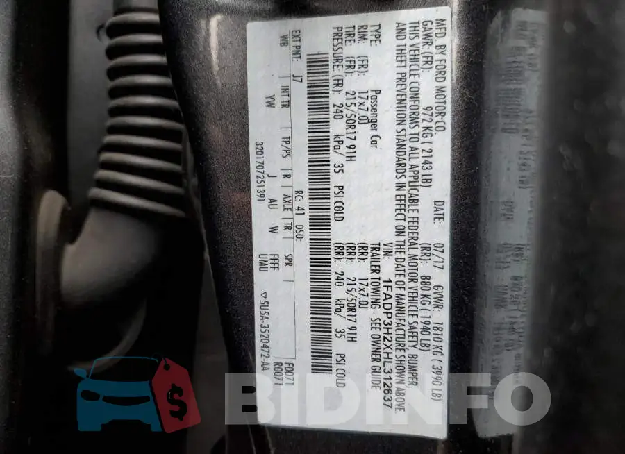 1FADP3H2XHL312637 Photo# 12