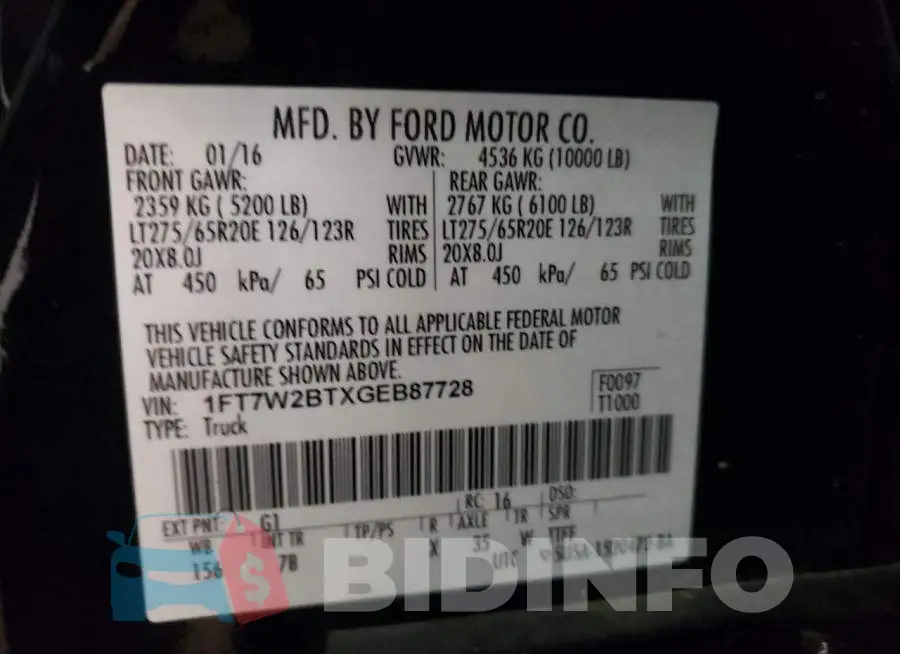 1FT7W2BTXGEB87728 Photo# 13