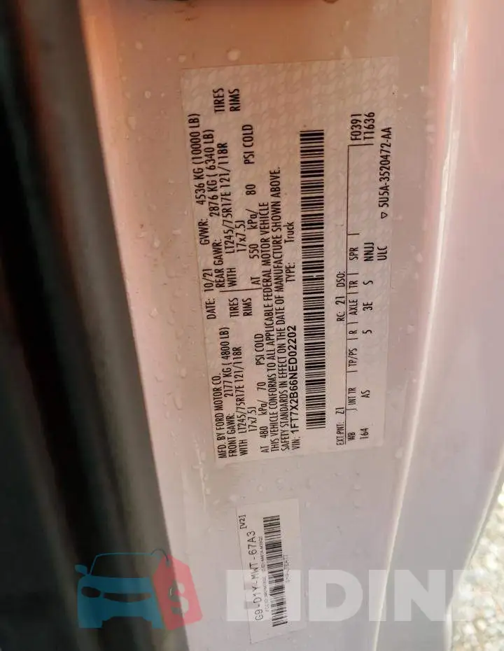 1FT7X2B66NED02202 Photo# 12