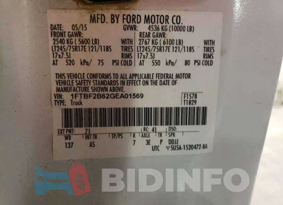 1FTBF2B62GEA01569 Photo# 12