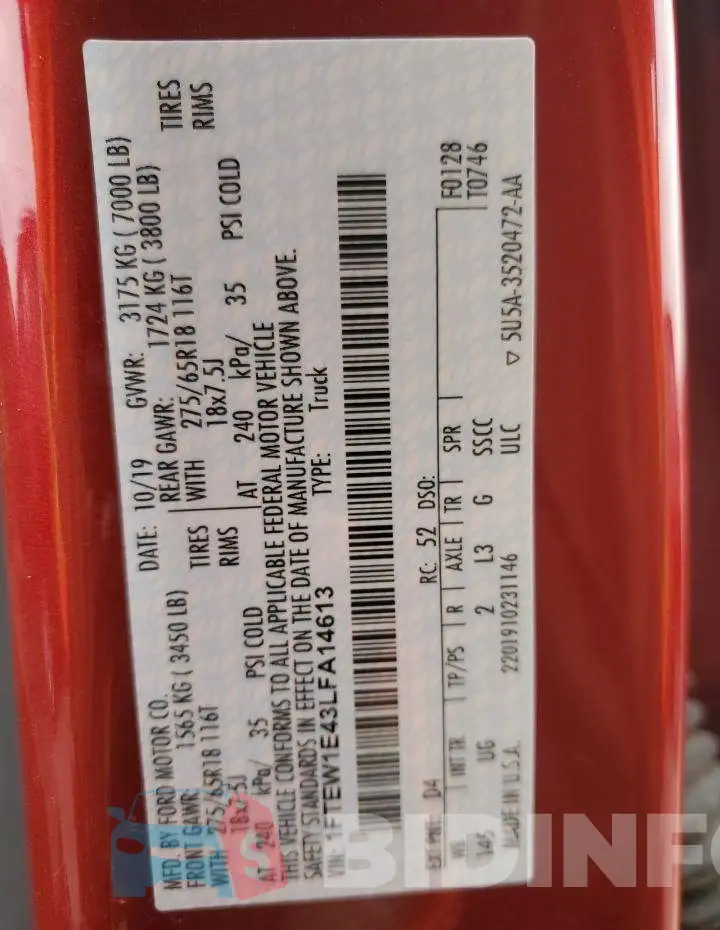 1FTEW1E43LFA14613 Photo# 12
