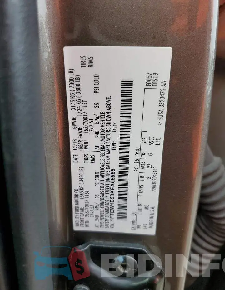 1FTEW1E53KFA68565 Photo# 12