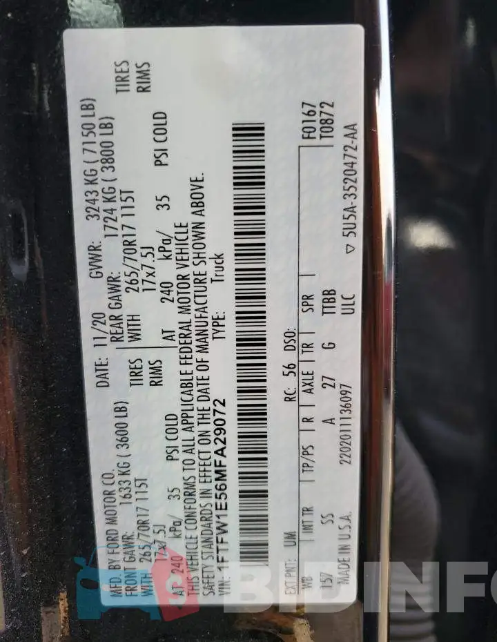 1FTFW1E56MFA29072 Photo# 12