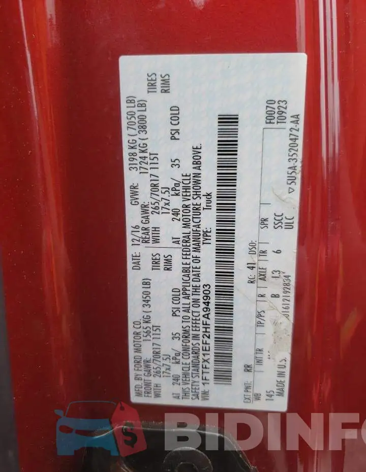 1FTFX1EF2HFA94903 Photo# 12