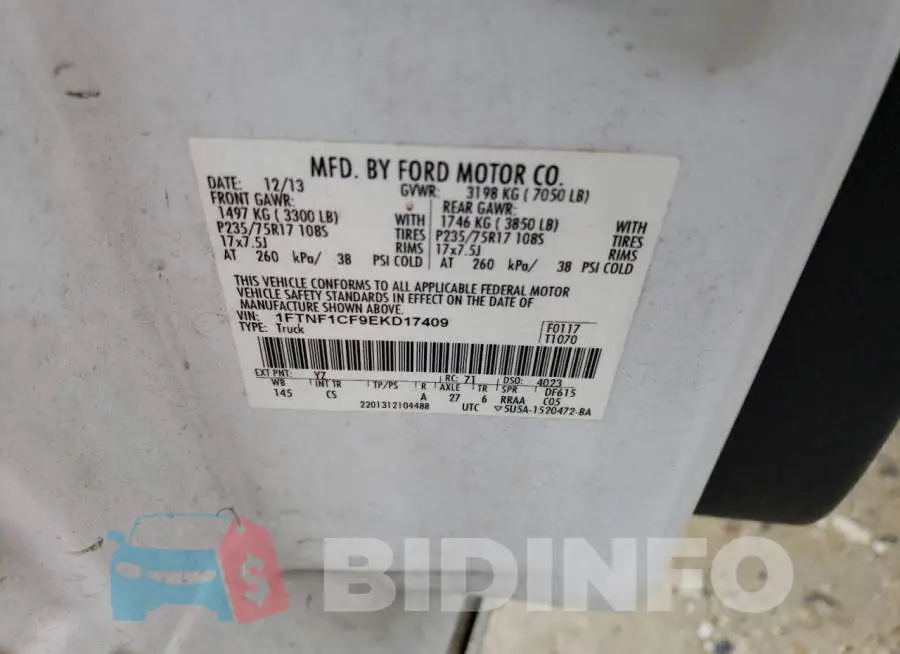1FTNF1CF9EKD17409 Photo# 12