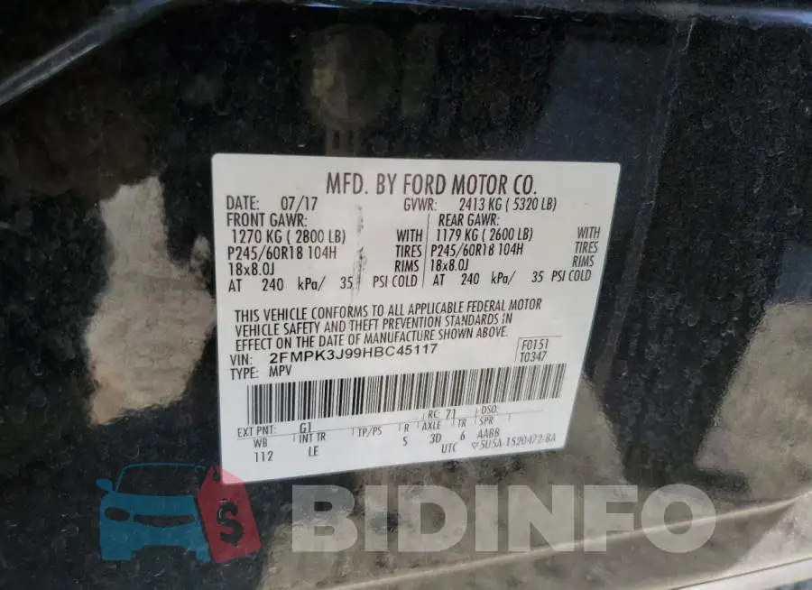 2FMPK3J99HBC45117 Photo# 13