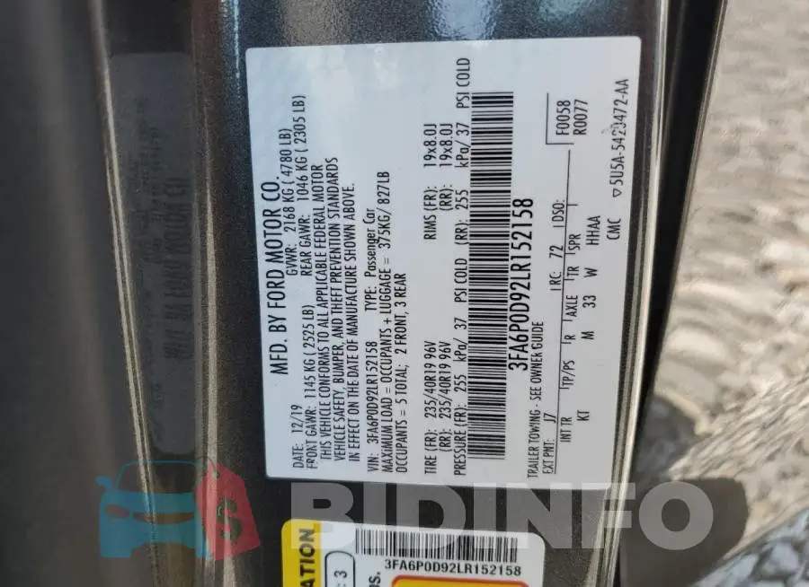 3FA6P0D92LR152158 Photo# 12