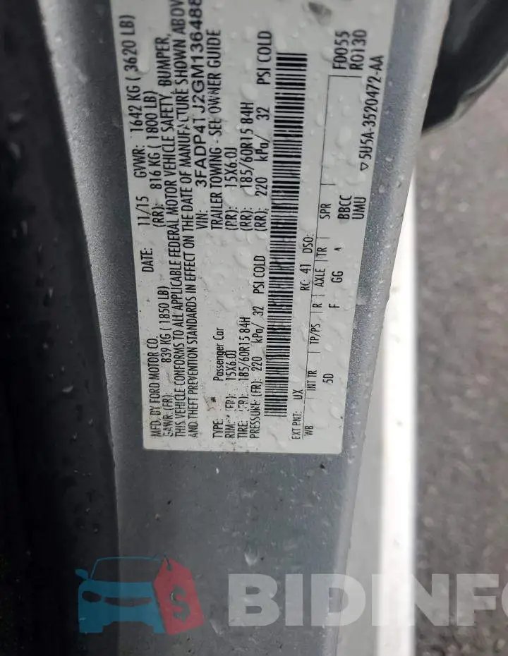3FADP4TJ2GM136488 Photo# 13