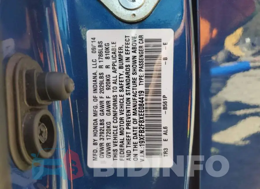 19XFB2F8XEE084419 Photo# 12