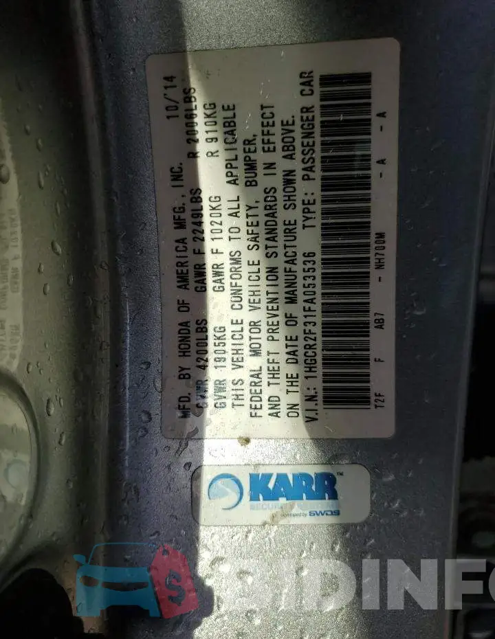 1HGCR2F31FA053536 Photo# 12