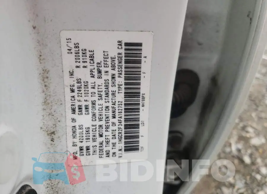 1HGCR2F34FA162752 Photo# 12
