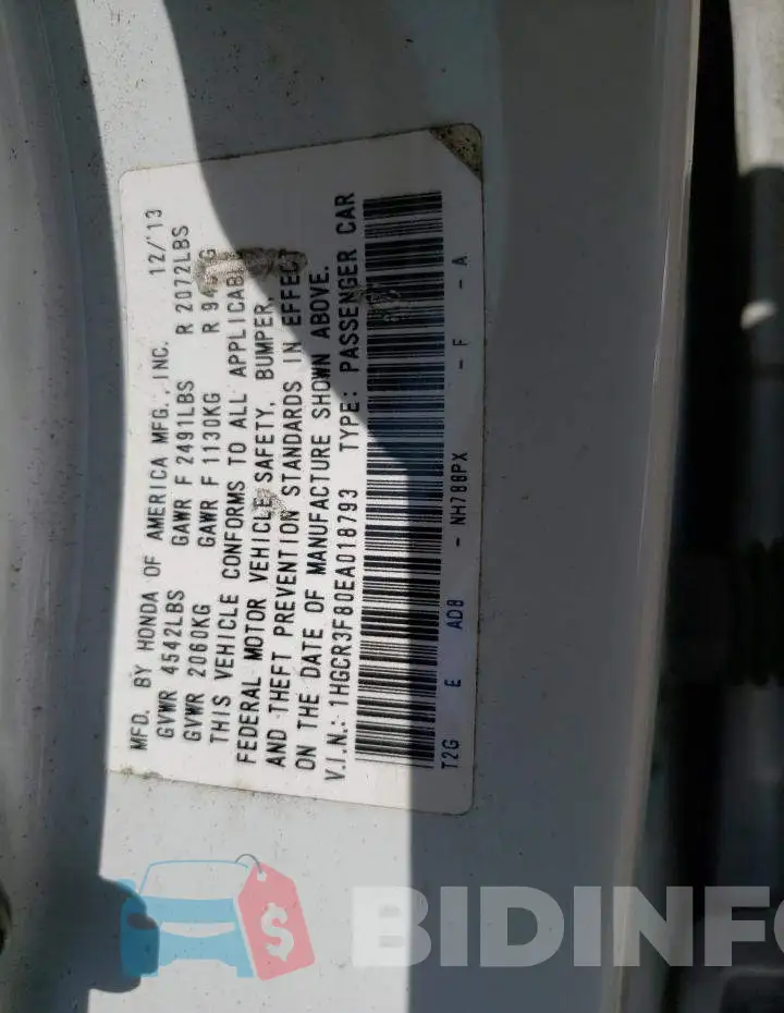 1HGCR3F80EA018793 Photo# 13