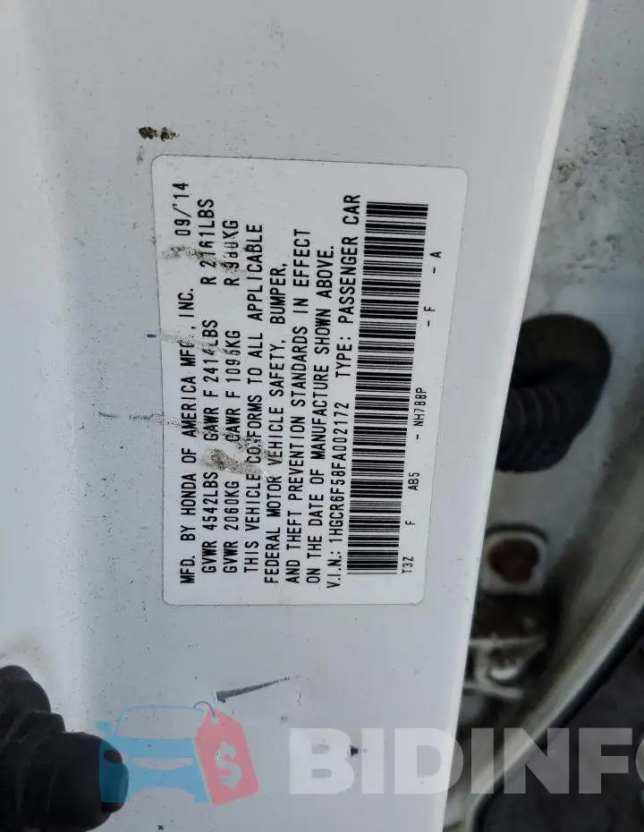 1HGCR6F58FA002172 Photo# 13