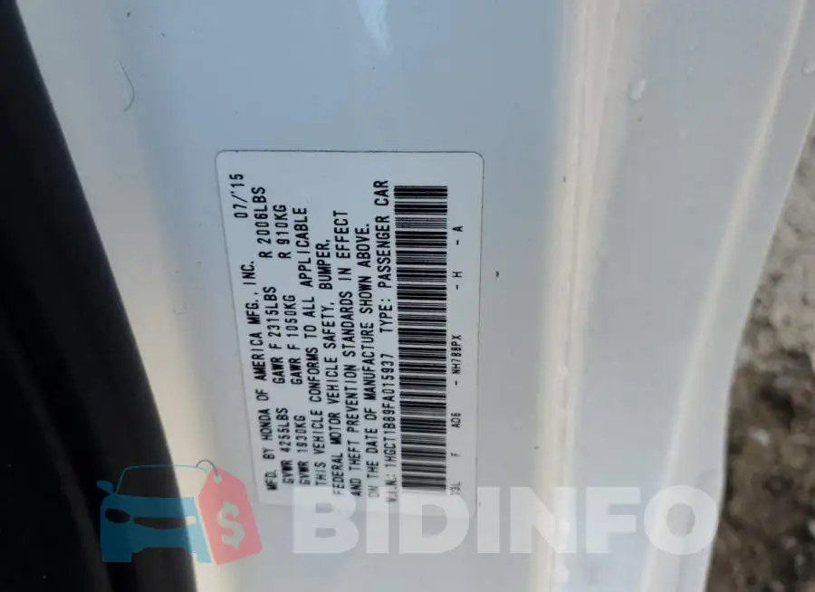 1HGCT1B89FA015937 Photo# 12