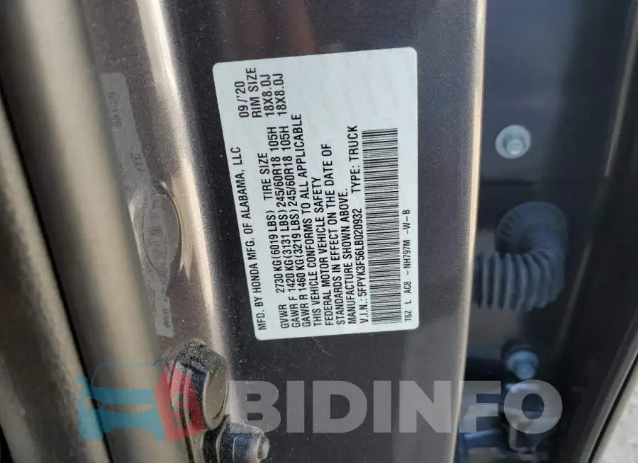 5FPYK3F56LB020932 Photo# 12