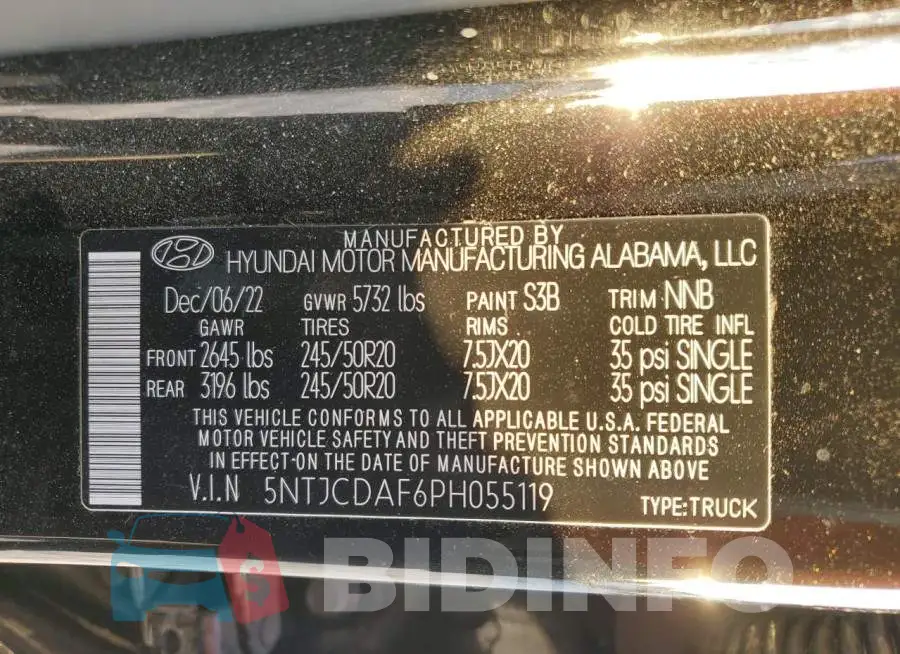 5NTJCDAF6PH055119 Photo# 12
