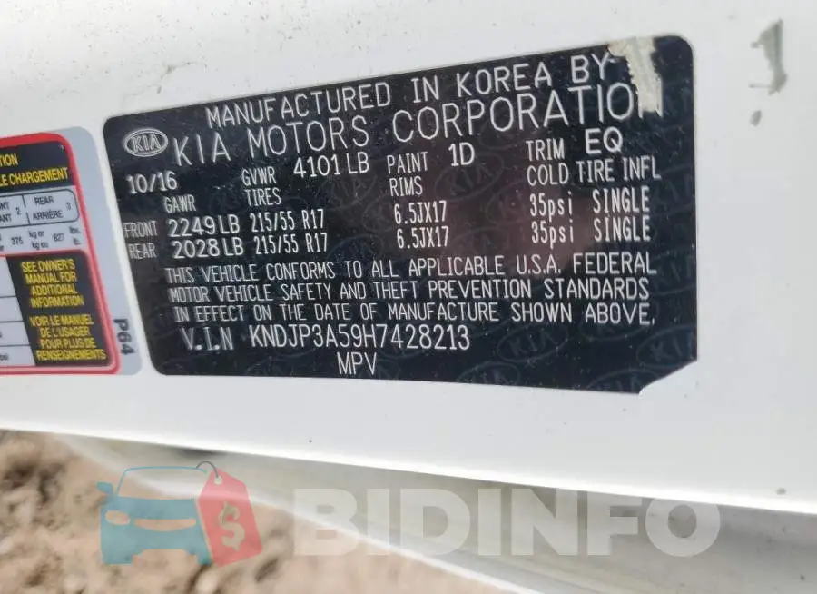 KNDJP3A59H7428213 Photo# 12