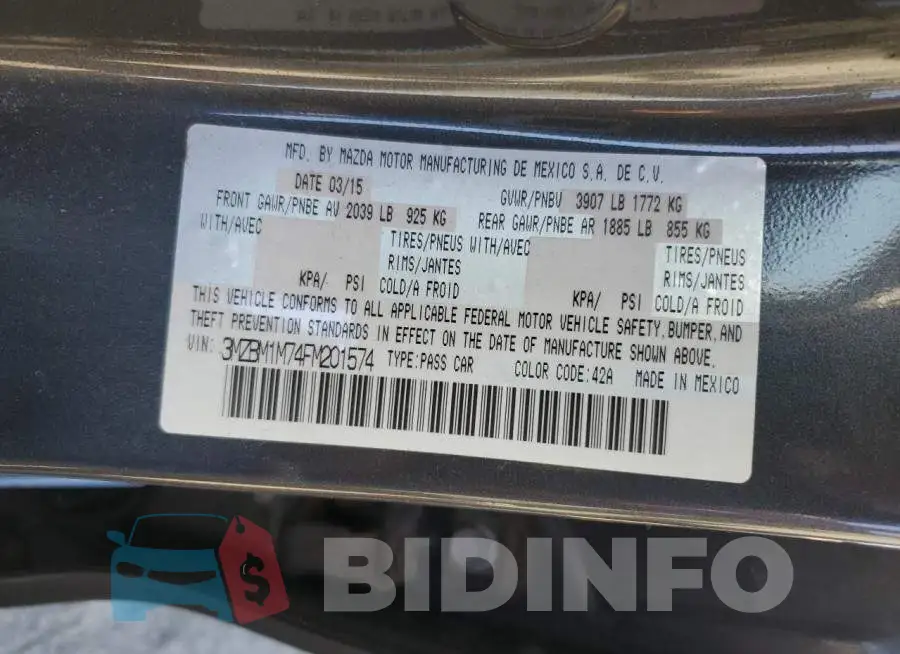 3MZBM1M74FM201574 Photo# 12