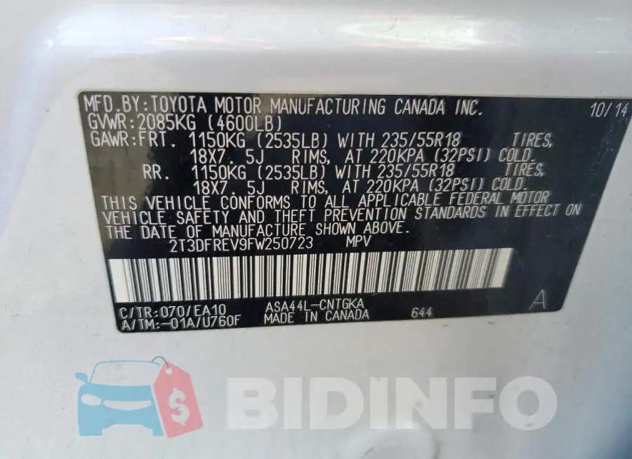 2T3DFREV9FW250723 Photo# 13