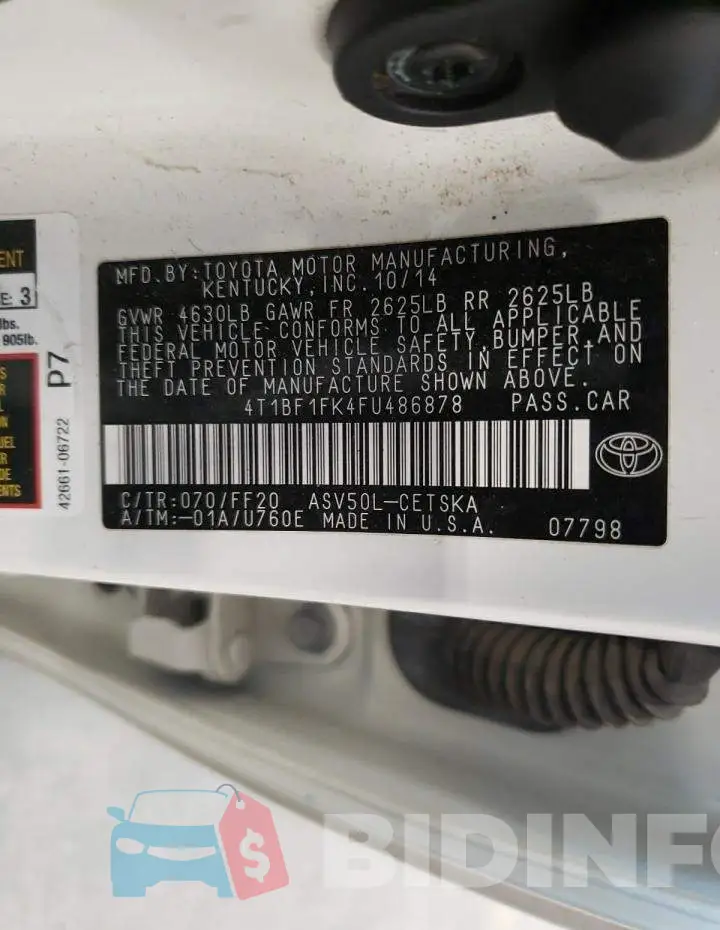 4T1BF1FK4FU486878 Photo# 12