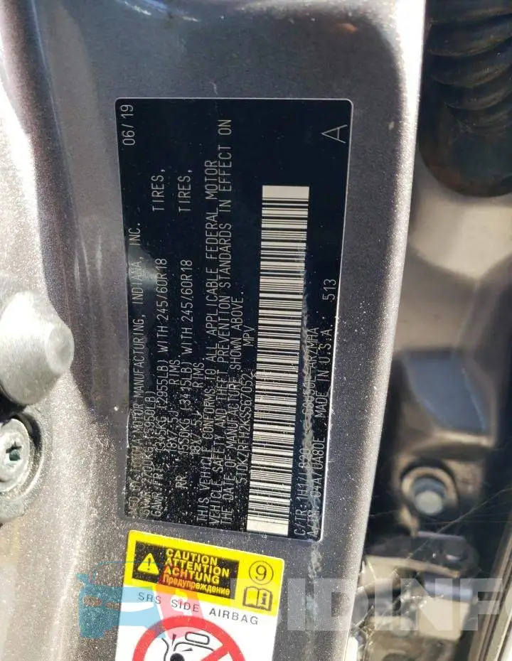 5TDKZRFH2KS567052 Photo# 12