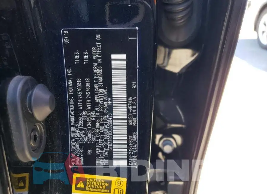 5TDZZRFHXJS268423 Photo# 12