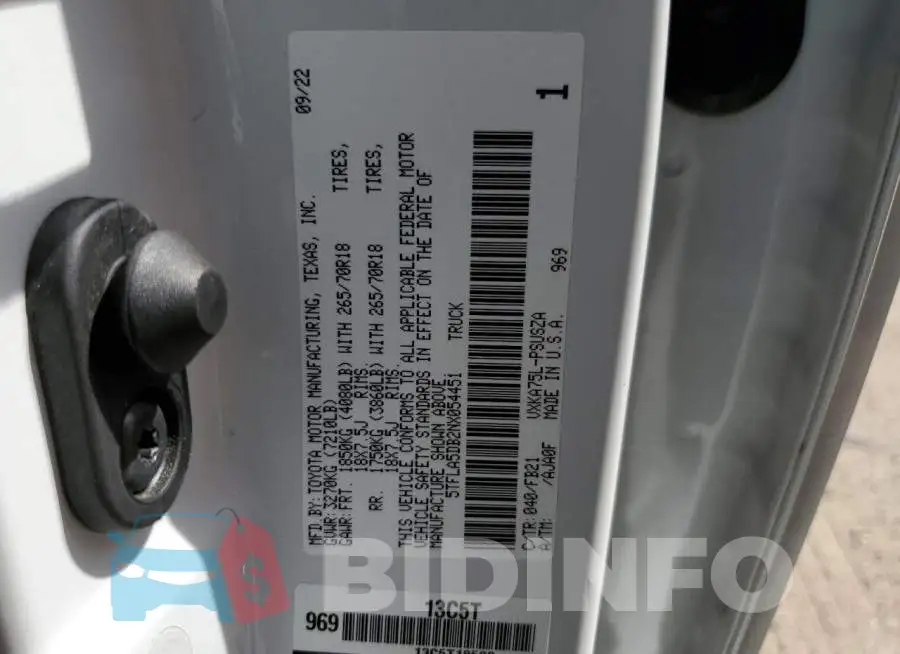 5TFLA5DB2NX054451 Photo# 12