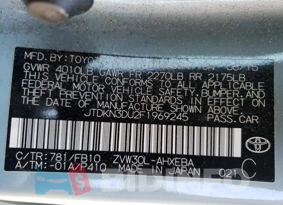 JTDKN3DU2F1969245 Photo# 12