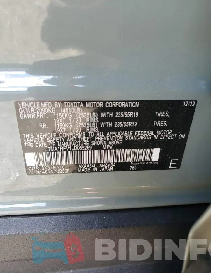 JTMA1RFV1LD055269 Photo# 12