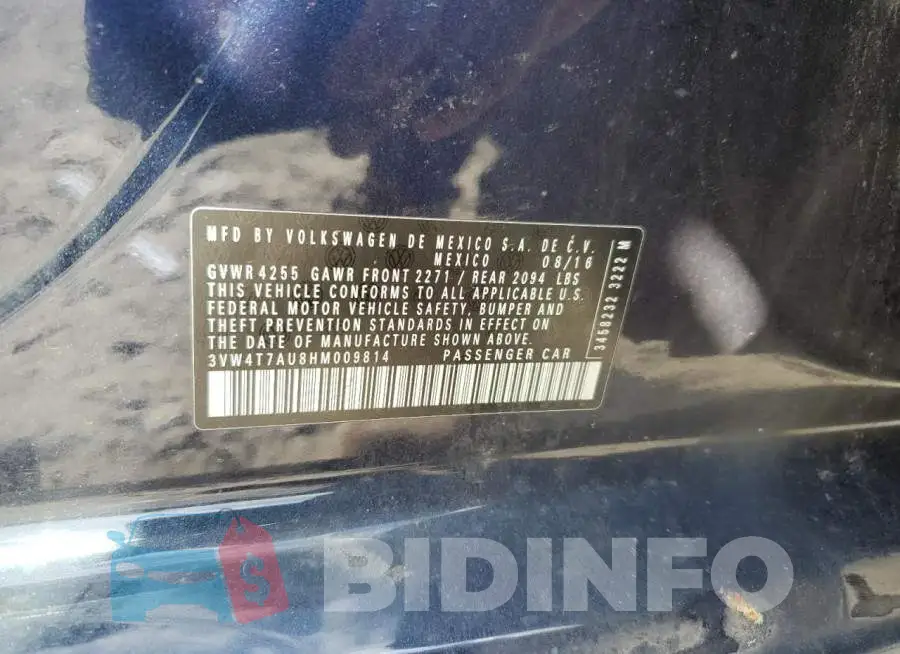 3VW4T7AU8HM009814 Photo# 12