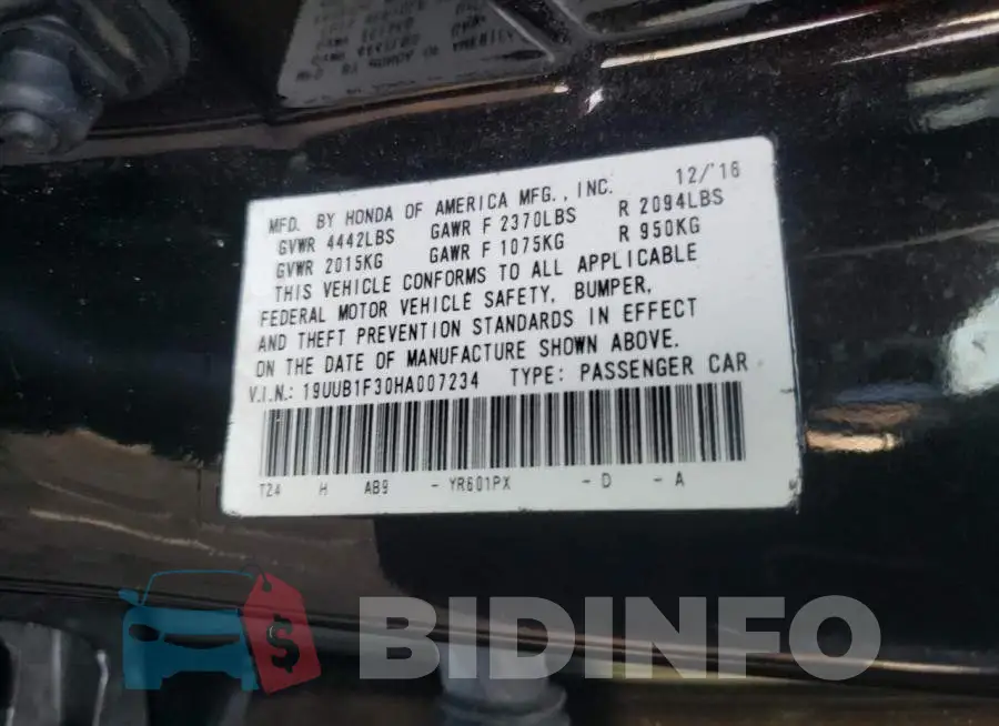 19UUB1F30HA007234 Photo# 12