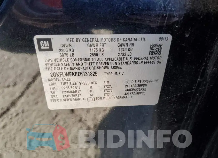 2GKFLWEK8E6131825 Photo# 13