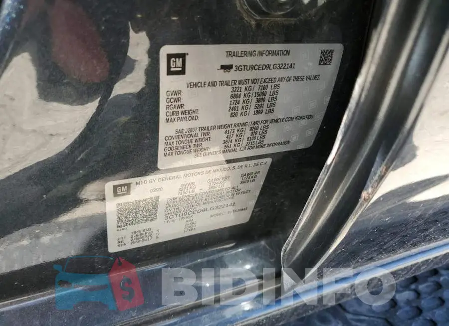 3GTU9CED9LG322141 Photo# 12