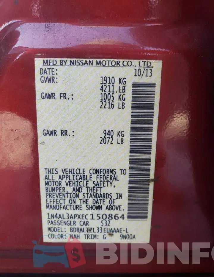 1N4AL3APXEC150864 Photo# 12