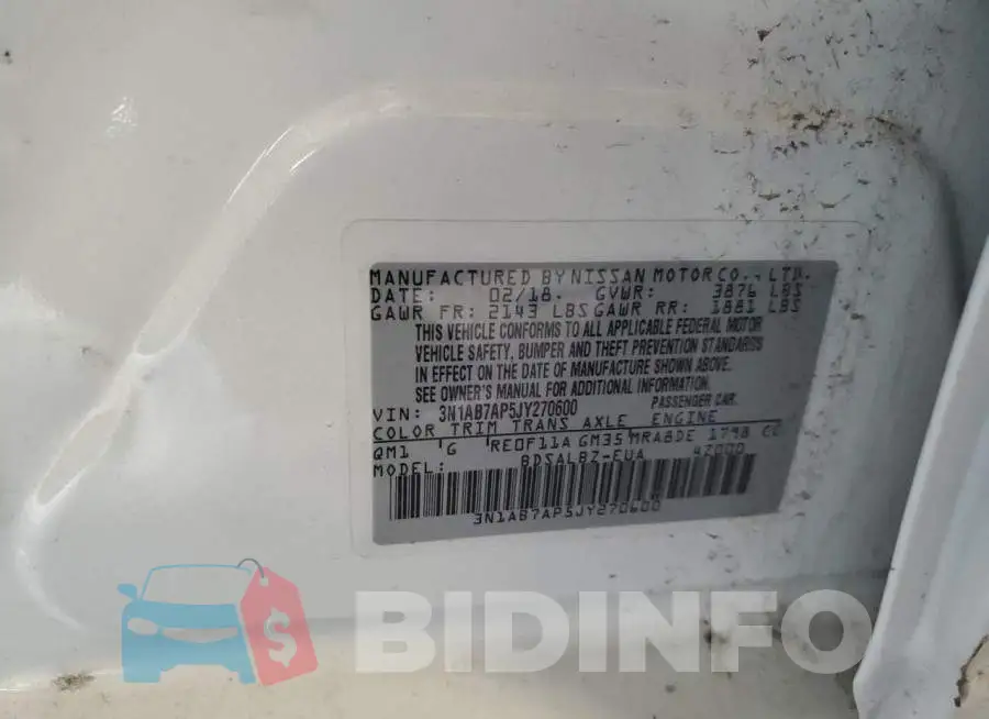 3N1AB7AP5JY270600 Photo# 12