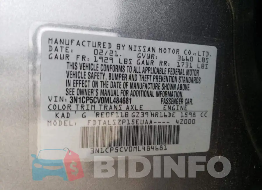 3N1CP5CV0ML484681 Photo# 12