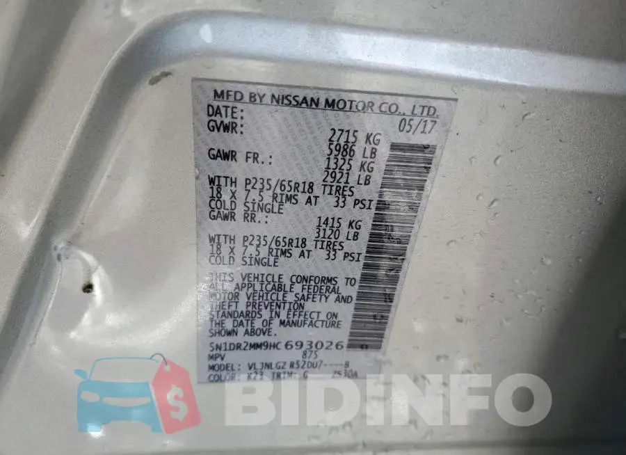 5N1DR2MM9HC693026 Photo# 13