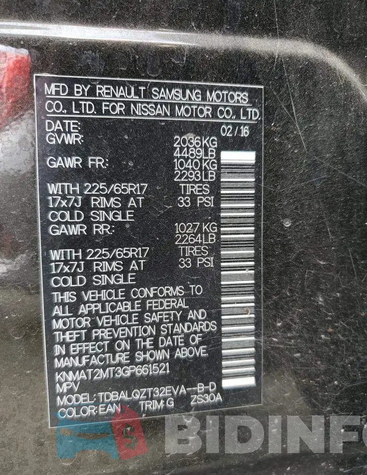 KNMAT2MT3GP661521 Photo# 13
