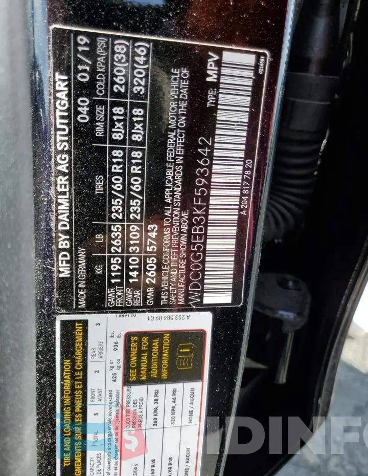 WDC0G5EB3KF593642 Photo# 13