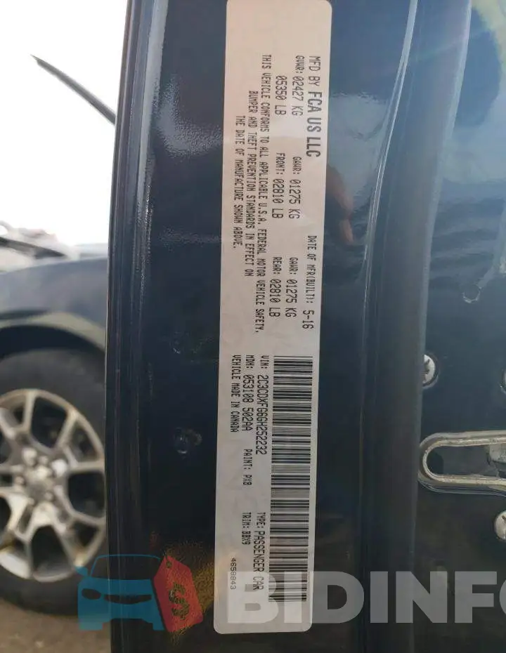 2C3CDXFG6GH252232 Photo# 12