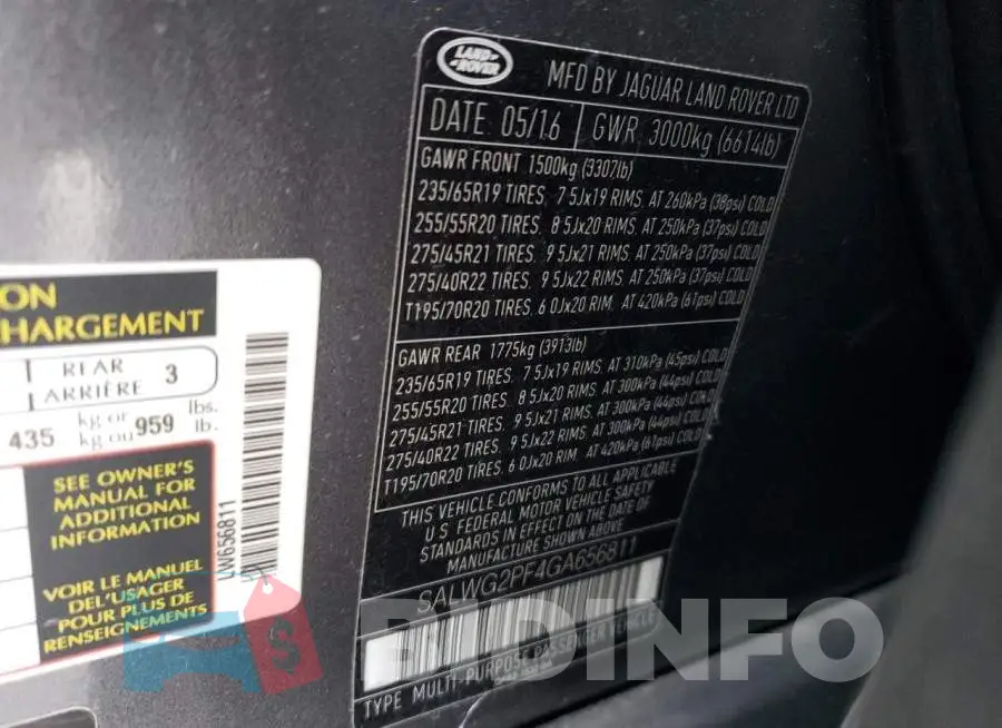 SALWG2PF4GA656811 Photo# 13